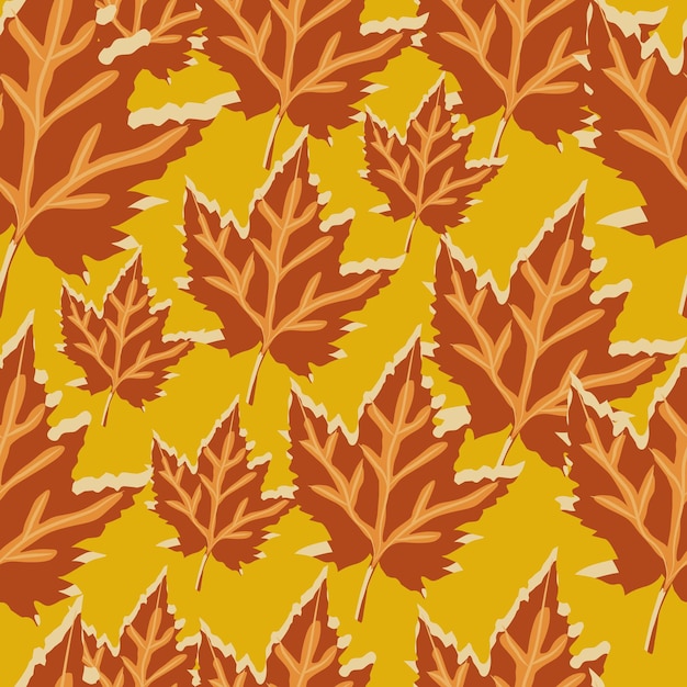 Fondo de follaje de arce de patrones sin fisuras de hojas de roble abstracto