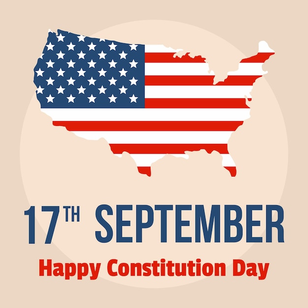 Fondo de fondo de happy constitution usa day ilustración plana de fondo vectorial de happy constitution usa day para el diseño web