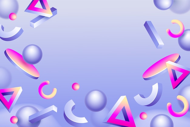 Vector fondo de forma abstracta 3d con gradiente