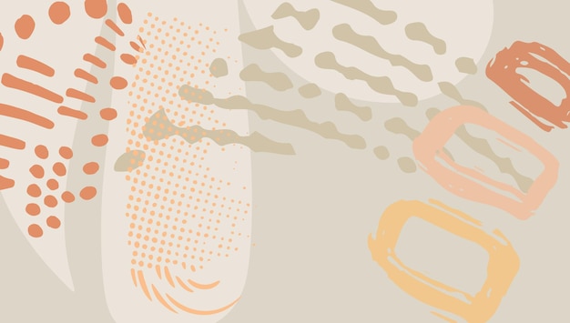 Fondo de forma abstracta dibujado a mano con diseño de pincel colorido para el diseño Estampa de banner y portada