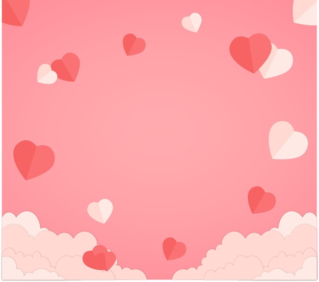 fondo en forma de corazón rosa y blanco