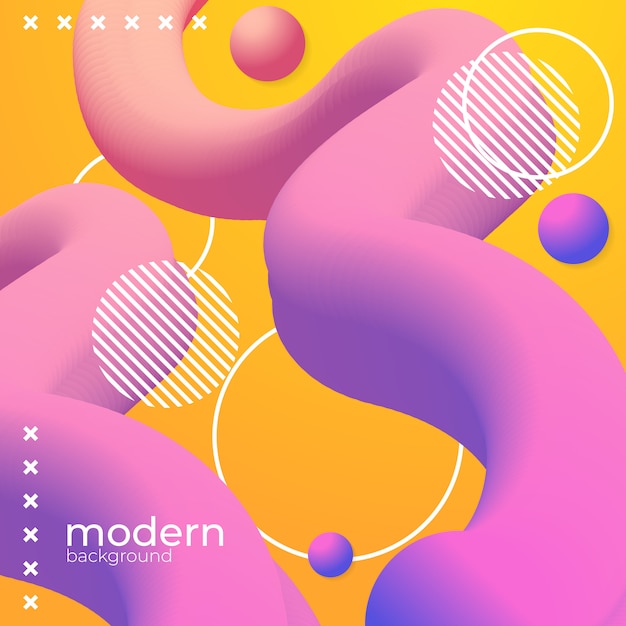 Fondo de forma fluida 3D en diseño de moda