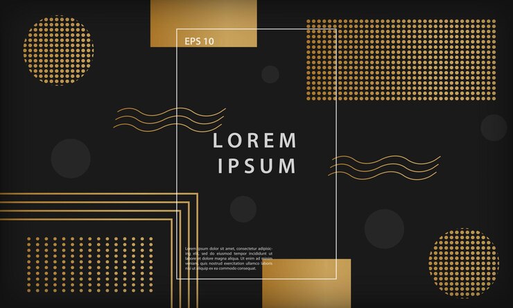 Fondo de forma geométrica de lujo abstracto negro mínimo moderno con elemento dorado