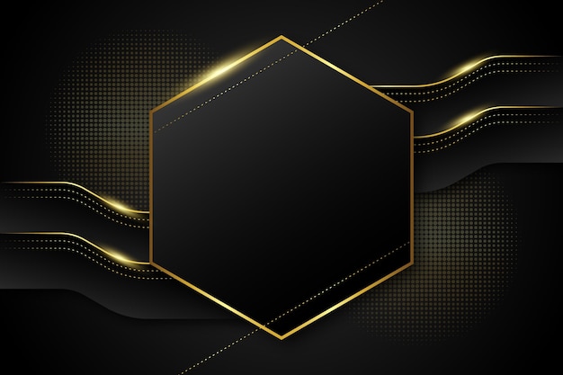 Fondo de forma hexagonal de lujo dorado