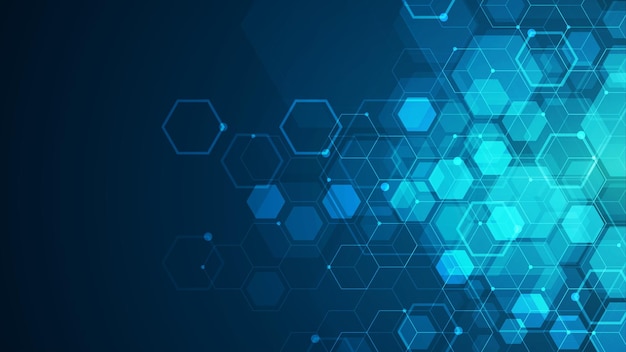 Fondo de forma de hexágono de cubo abstracto