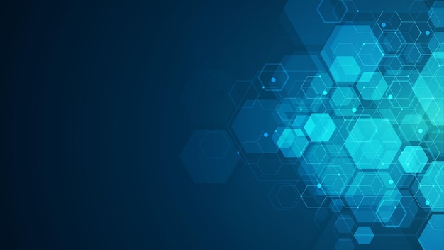 Fondo de forma de hexágono de cubo abstracto