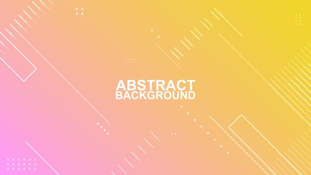 fondo de forma de triángulo y cuadrado de línea geométrica abstracta degradado rosa y naranja