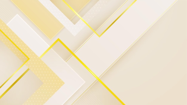 Fondo de formas abstractas blancas y doradas