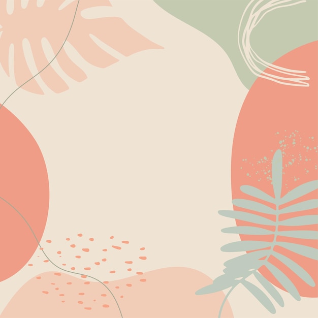 Fondo de formas abstractas florales desnudas marrón marrón rosa orgánico con textura dibujada a mano, pincel, licencia y estilo minimalista. Fondo dibujado a mano mínimo abstracto.