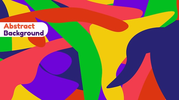 Fondo de formas abstractas planas coloridas con vector de línea decorativa