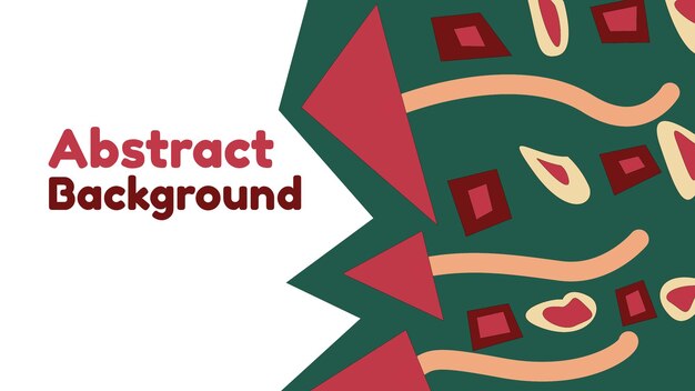 fondo de formas abstractas planas coloridas con vector de línea decorativa