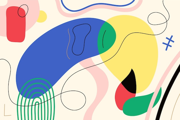 Fondo de formas abstractas planas dibujadas a mano