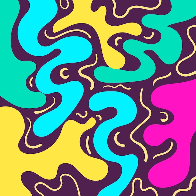 Fondo de formas abstractas planas dibujadas a mano