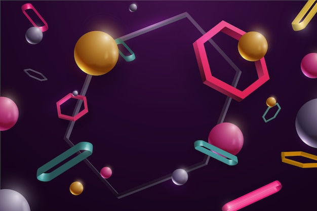 Fondo de formas flotantes tridimensionales realistas