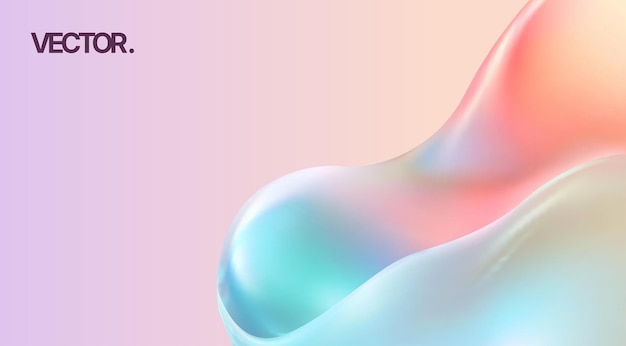 Fondo de formas fluidas holográficas en color pastel