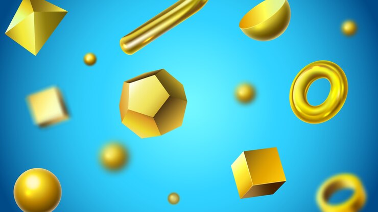 Vector fondo de formas geométricas 3d abstracto dorado