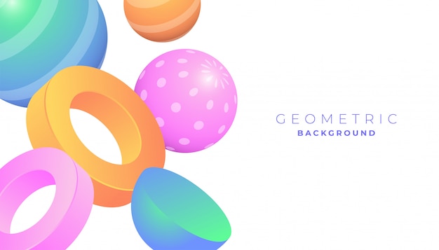 Fondo de formas geométricas 3D con color degradado pastel