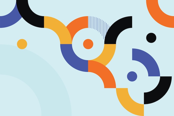 Fondo de formas geométricas abstractas de semicírculo