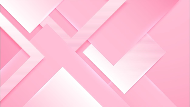 Fondo de formas geométricas degradado rosa y blanco abstracto Plantilla web de fondo de presentación de patrón de banner de diseño gráfico abstracto vectorial