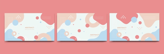 Fondo de formas geométricas planas de Memphis colorido abstracto Composición abstracta con líneas círculo de triángulo de punto cuadrado y estilo plano ondulado Diseño para banner de portada de tarjeta de presentación de cartel