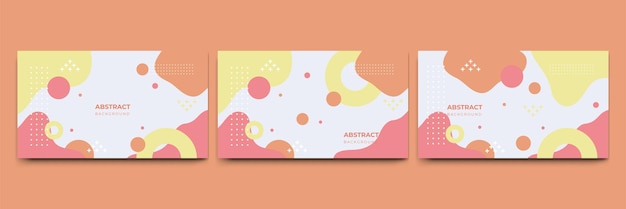 Fondo de formas geométricas planas de Memphis colorido abstracto Composición abstracta con líneas círculo de triángulo de punto cuadrado y estilo plano ondulado Diseño para banner de portada de tarjeta de presentación de cartel