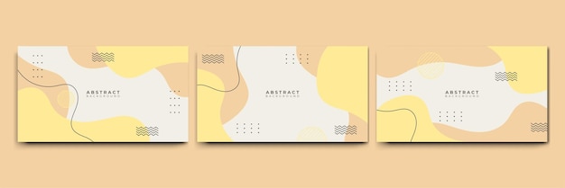 Fondo de formas geométricas planas de Memphis colorido abstracto Composición abstracta con líneas círculo de triángulo de punto cuadrado y estilo plano ondulado Diseño para banner de portada de tarjeta de presentación de cartel