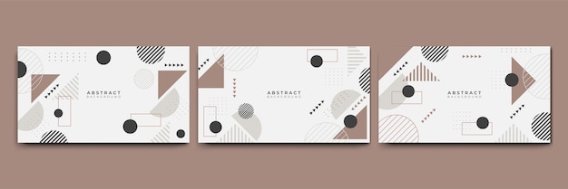 Fondo de formas geométricas planas de Memphis colorido abstracto Composición abstracta con líneas círculo de triángulo de punto cuadrado y estilo plano ondulado Diseño para banner de portada de tarjeta de presentación de cartel