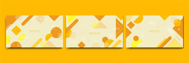 Fondo de formas geométricas planas de Memphis colorido abstracto Composición abstracta con líneas círculo de triángulo de punto cuadrado y estilo plano ondulado Diseño para banner de portada de tarjeta de presentación de cartel