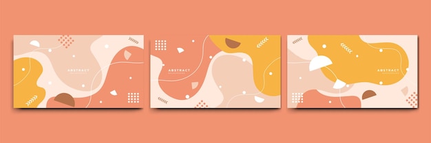 Fondo de formas geométricas planas de Memphis colorido abstracto Composición abstracta con líneas círculo de triángulo de punto cuadrado y estilo plano ondulado Diseño para banner de portada de tarjeta de presentación de cartel