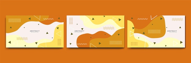 Fondo de formas geométricas planas de Memphis colorido abstracto Composición abstracta con líneas círculo de triángulo de punto cuadrado y estilo plano ondulado Diseño para banner de portada de tarjeta de presentación de cartel