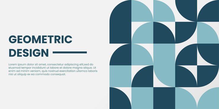 Fondo de formas geométricas planas modernas Presentación de banner de patrón de cuadrícula de geometría abstracta mínima