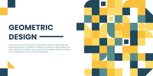 Fondo de formas geométricas planas modernas Presentación de banner de patrón de cuadrícula de geometría abstracta mínima