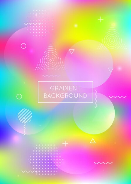 Fondo de formas líquidas con fluido dinámico Bauhaus holográfico