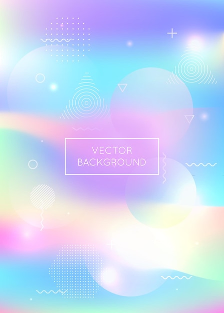 Fondo de formas líquidas con fluido dinámico Gradiente holográfico de bauhaus con elementos de memphis Plantilla gráfica para el libro interfaz móvil anual aplicación web Spectrum fondo de formas líquidas