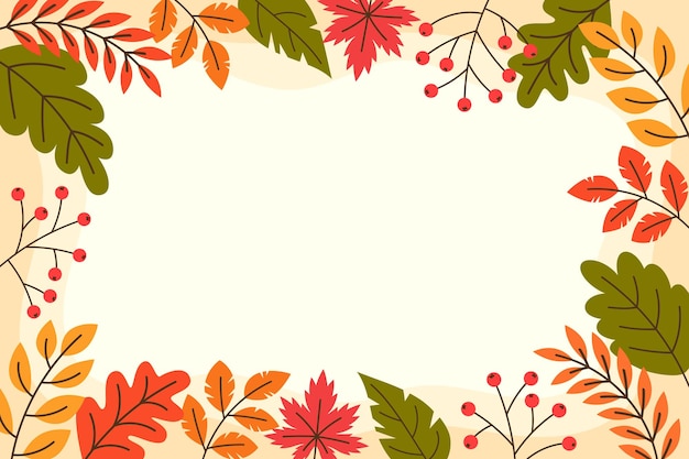 Fondo de formas de naturaleza abstracta dibujada a mano con tono de color de temporada de otoño
