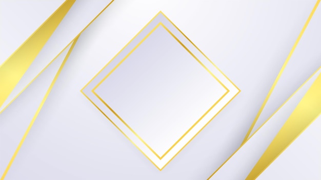 Fondo de formas de oro y blanco de lujo abstracto