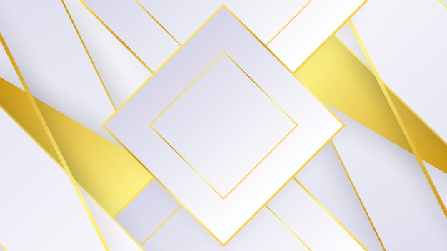 Fondo de formas de oro y blanco de lujo abstracto
