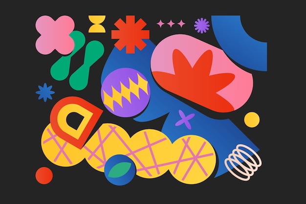 Fondo de formas retro abstractas en diseño plano