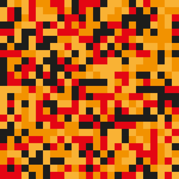 Fondo en formato de 8 bits colores naranja y negro
