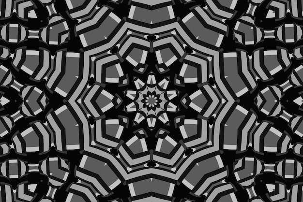 un fondo fractal abstracto negro y blanco con una flor negra y blanca