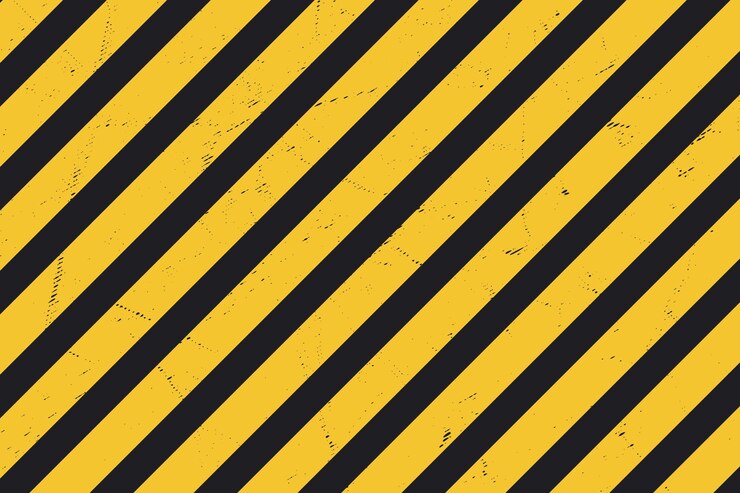 Fondo de franja amarilla para advertencia y alerta