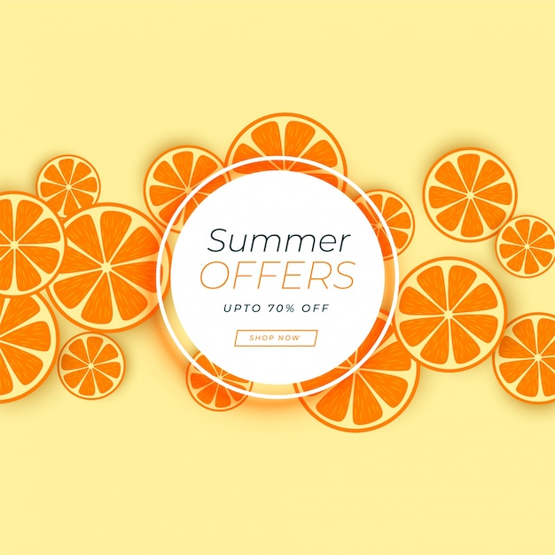 Vector fondo de fruta naranja para la venta de verano