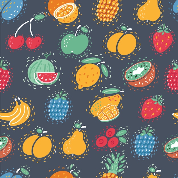 Vector fondo de frutas y bayas