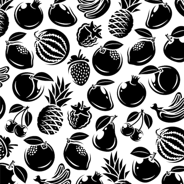 Fondo de frutas Colección de frutas Vector