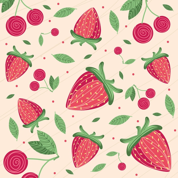 Fondo de frutas fresas