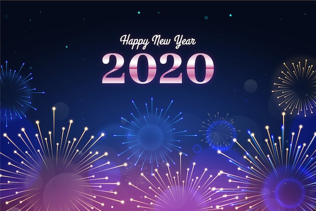 Fondo de fuegos artificiales año nuevo 2020