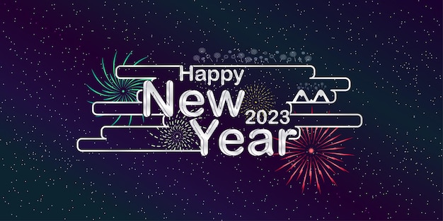 fondo de fuegos artificiales de evento de celebración de año nuevo 2023