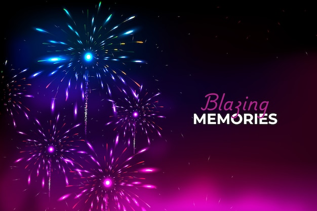Fondo de fuegos artificiales realistas