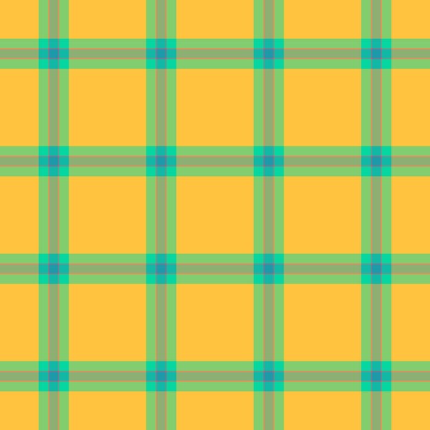 Fondo fuerte de tartan, tela de identidad sin costuras, chequeo a cuadros, vector de patrón de textura de ventana en colores verde y naranja