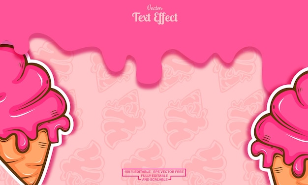 Fondo de fusión con un lindo y transparente patrón dibujado a mano de helado rosa